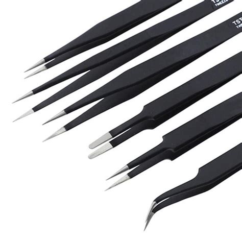 Set de 6 Pinces Antistatiques de Précision – Acier Inoxydable, Idéal pour Électronique