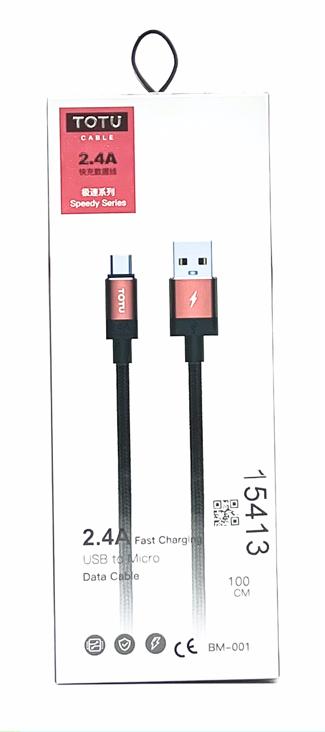 Câble Totu USB vers micro USB 2.4A rouge