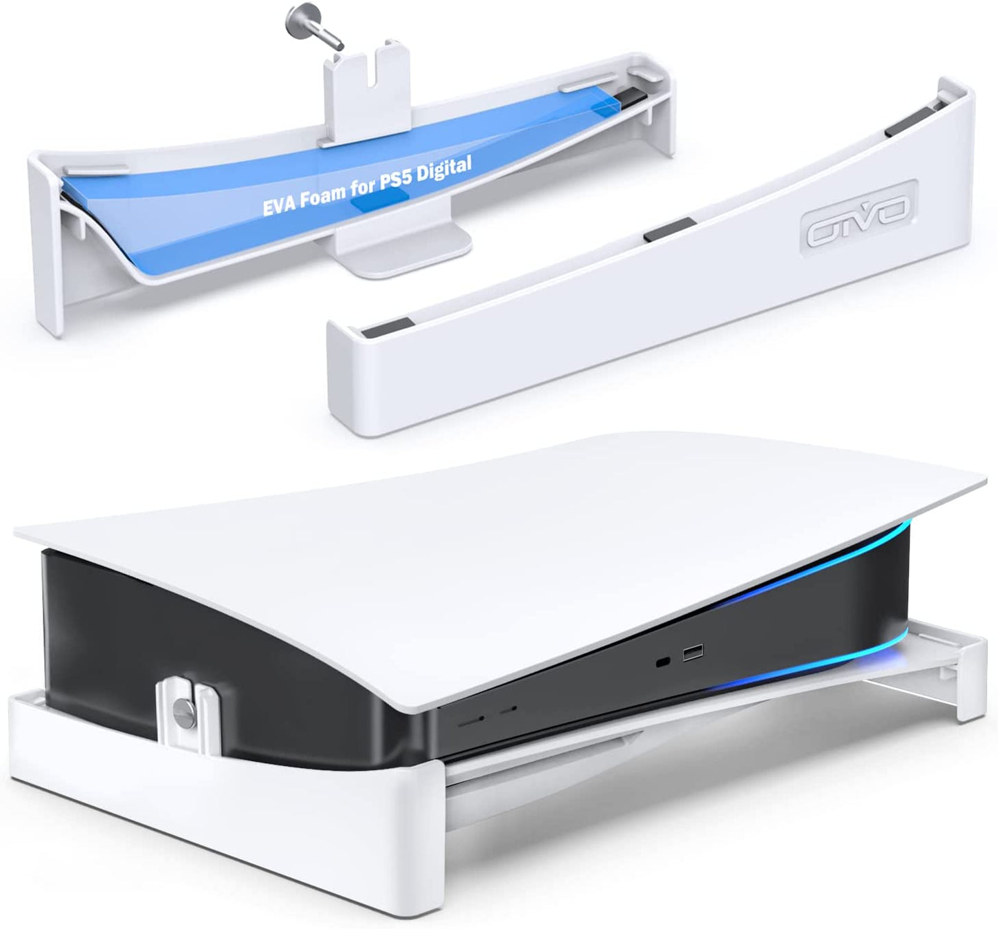 Support Compatible Horizontal de Console de Jeu pour PS5 Blanc