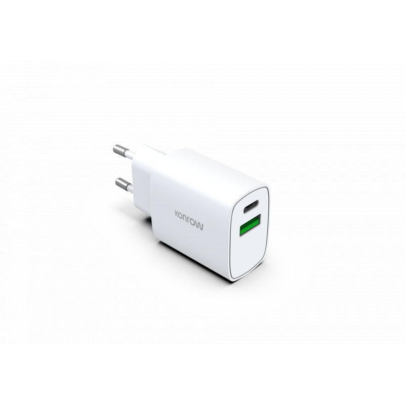 Chargeur secteur 20w Konrow 2 Ports  USB-A / USB-C