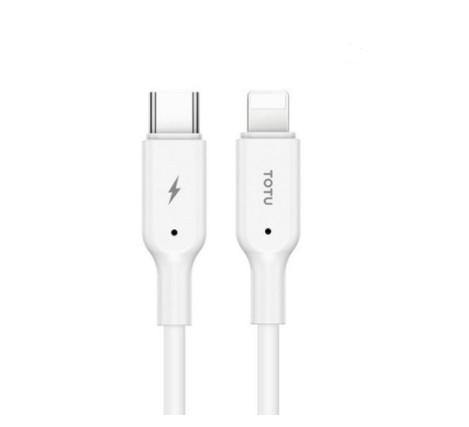 Câble Type-C vers Lightning 18/30W-2A blanc 1M TOTU - boxmobile.fr