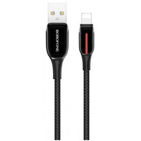BOROFONE CÂBLE NOIR BU14 HEROIC LIGHTNING 1,2 M CHARGE/ SYNC 2.4A