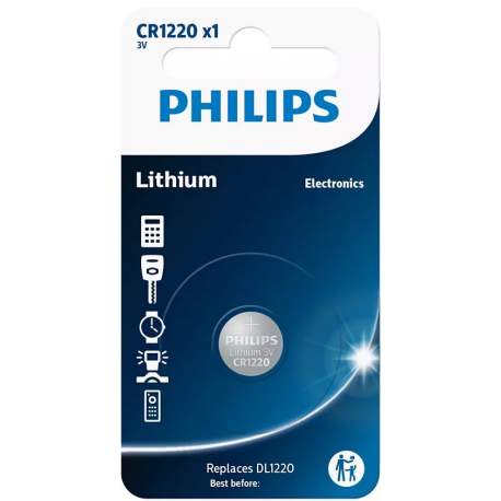 Pile CR1220/DL1220 Philips Bouton Lithium 3V