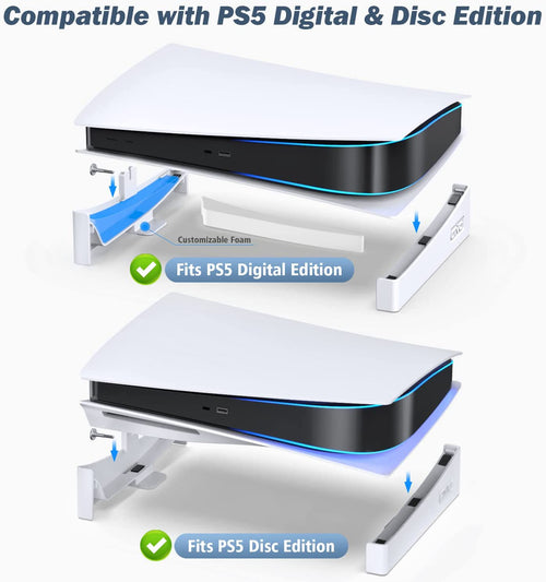 Support Compatible Horizontal de Console de Jeu pour PS5 Blanc